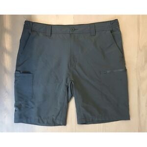GILLZ Men's X-Large Gray Blue Fishing 5 Pocket Zip Fly Casual Shorts XL